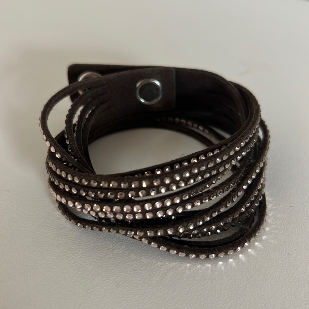 Swarovski Leather/Suede Wrap Bracelet